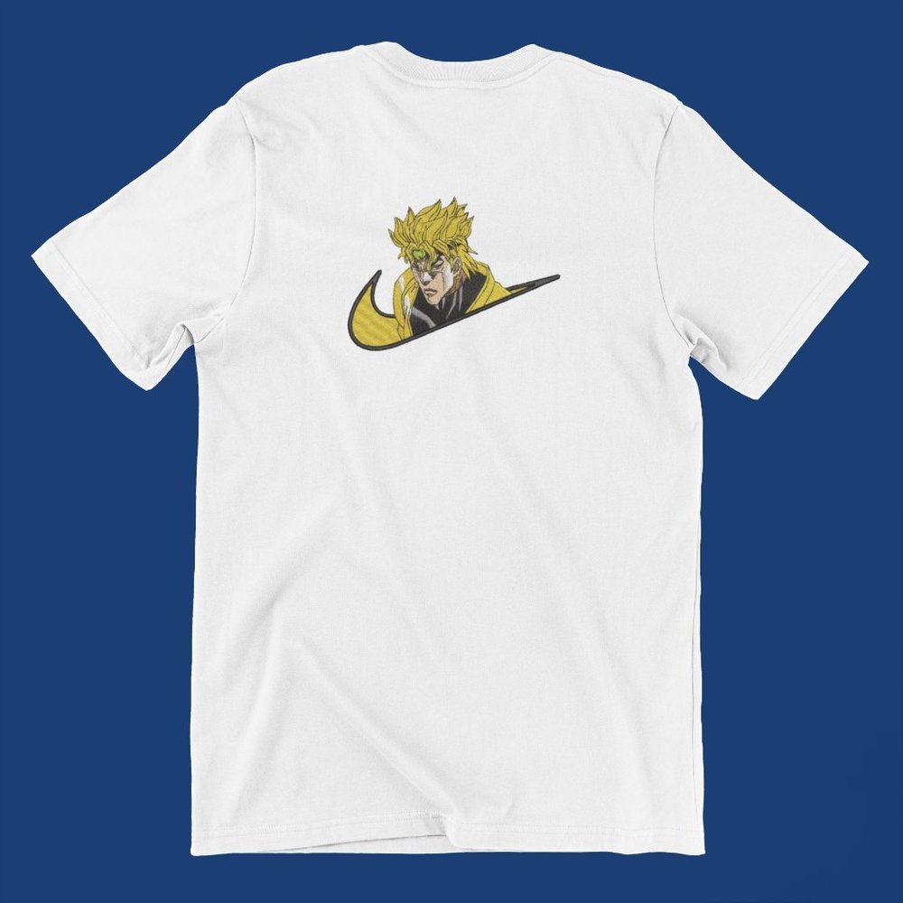 New- White&black Embroidered anime box T-shirt
